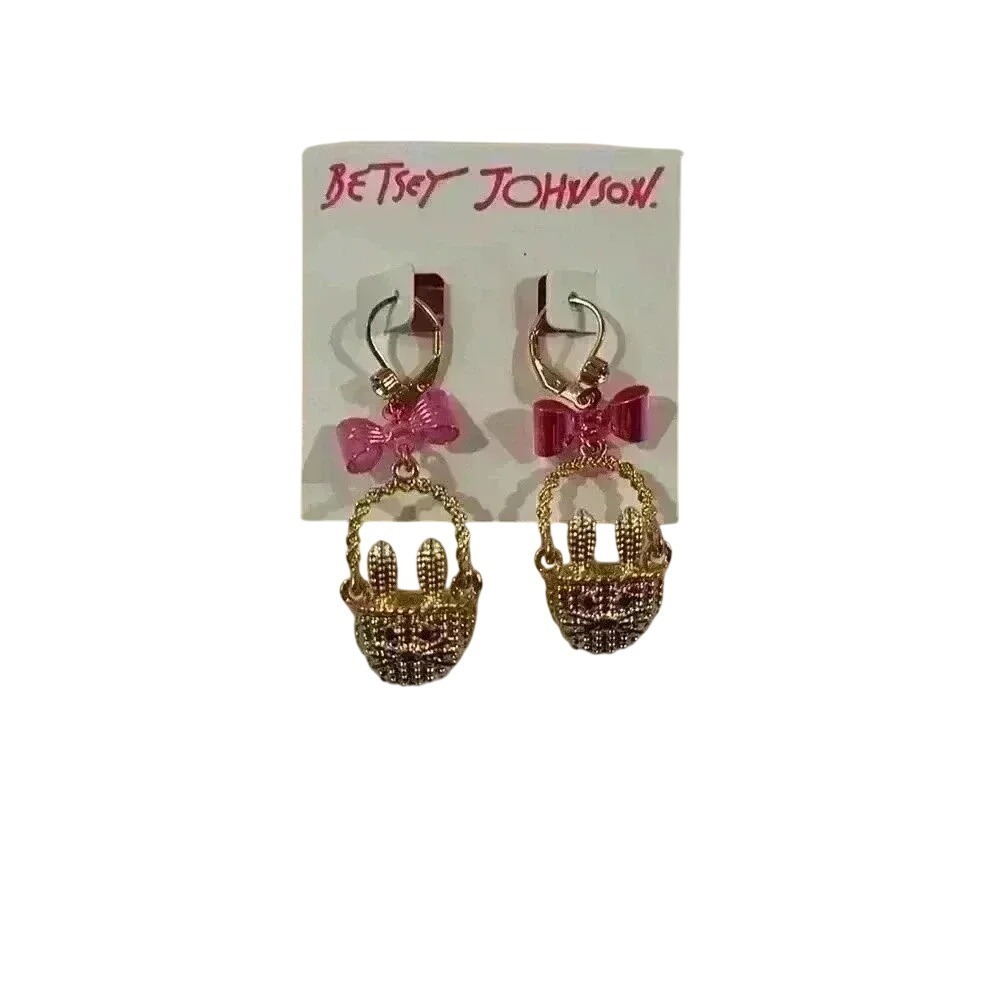 betsey Johnson Easter basket earrings